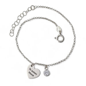 Pulsera corazón mamá circonita
