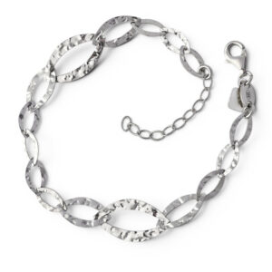 Pulsera rodio martilleada