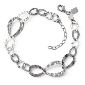 Pulsera rodio martilleada