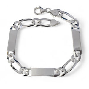 Pulsera caballero cadena alternada chapas