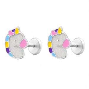 Pendiente infantil unicornio esmalte