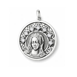 Medalla Virgen piedras