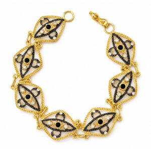 Pulsera isabelina bicolor piedra