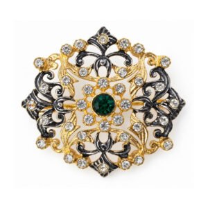 Broche bicolor piedra color